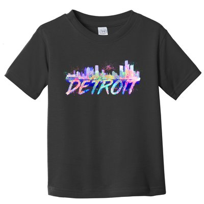 Detroit Skyline Paint Toddler T-Shirt