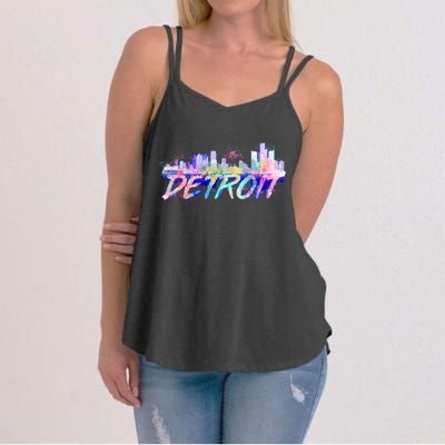 Detroit Skyline Paint Women's Strappy Tank