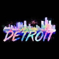Detroit Skyline Paint Womens T-Shirt
