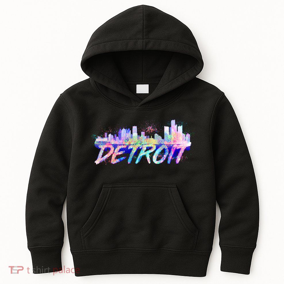 Detroit Skyline Paint Kids Hoodie