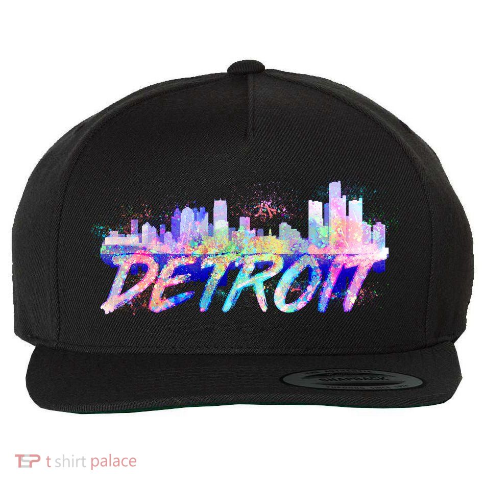 Detroit Skyline Paint Wool Snapback Cap