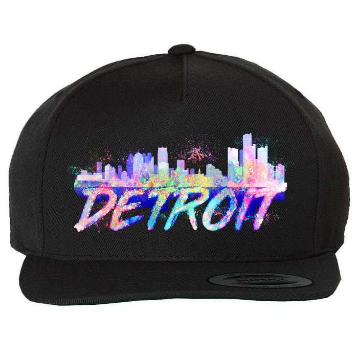 Detroit Skyline Paint Wool Snapback Cap