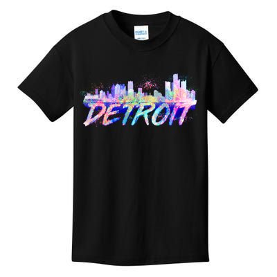 Detroit Skyline Paint Kids T-Shirt