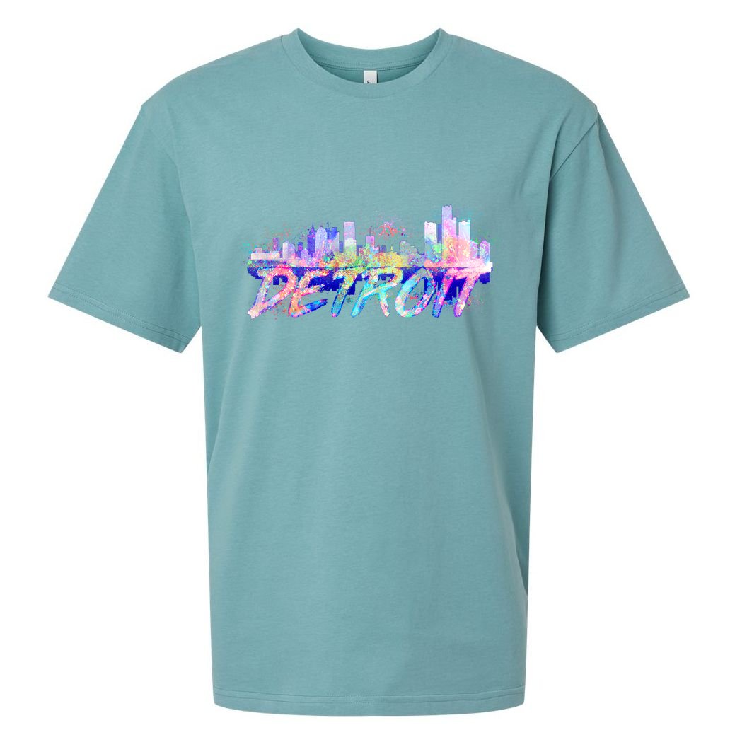 Detroit Skyline Paint Sueded Cloud Jersey T-Shirt
