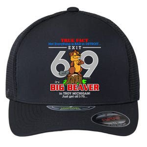 Detroit True Fact Big Beaver Exit 69 Flexfit Unipanel Trucker Cap