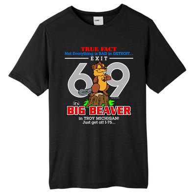 Detroit True Fact Big Beaver Exit 69 Tall Fusion ChromaSoft Performance T-Shirt