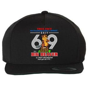 Detroit True Fact Big Beaver Exit 69 Wool Snapback Cap