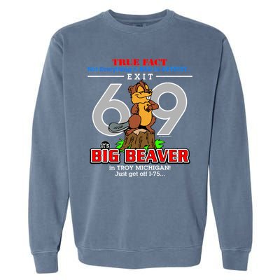 Detroit True Fact Big Beaver Exit 69 Garment-Dyed Sweatshirt