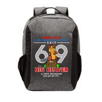 Detroit True Fact Big Beaver Exit 69 Vector Backpack