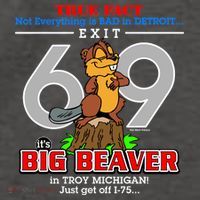 Detroit True Fact Big Beaver Exit 69 Vector Backpack