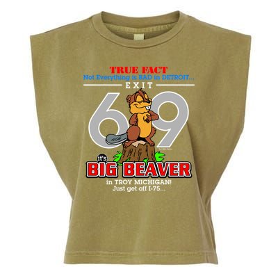 Detroit True Fact Big Beaver Exit 69 Garment-Dyed Women's Muscle Tee