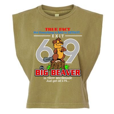 Detroit True Fact Big Beaver Exit 69 Garment-Dyed Women's Muscle Tee