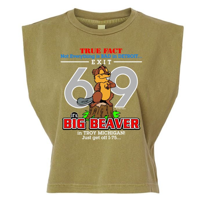 Detroit True Fact Big Beaver Exit 69 Garment-Dyed Women's Muscle Tee