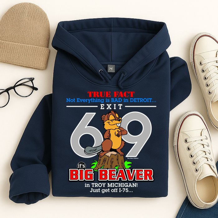 Detroit True Fact Big Beaver Exit 69 Hoodie