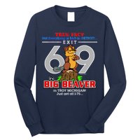 Detroit True Fact Big Beaver Exit 69 Long Sleeve Shirt