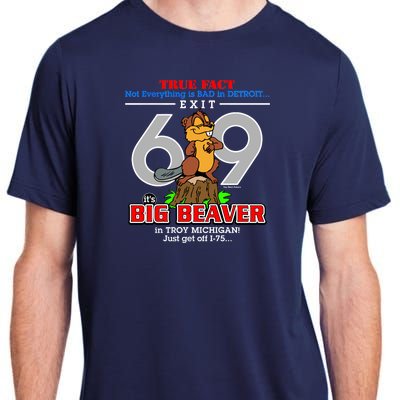 Detroit True Fact Big Beaver Exit 69 Adult ChromaSoft Performance T-Shirt