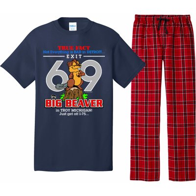 Detroit True Fact Big Beaver Exit 69 Pajama Set