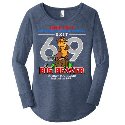 Detroit True Fact Big Beaver Exit 69 Women's Perfect Tri Tunic Long Sleeve Shirt