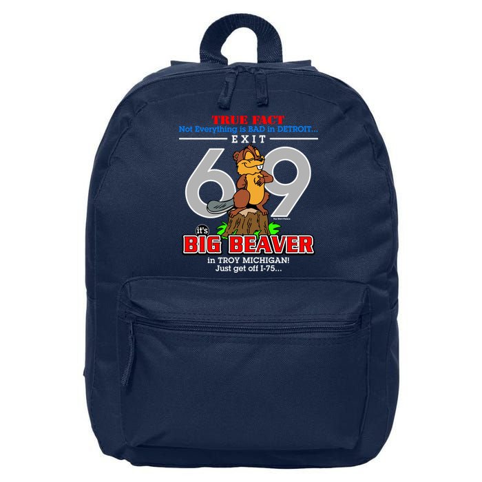 Detroit True Fact Big Beaver Exit 69 16 in Basic Backpack