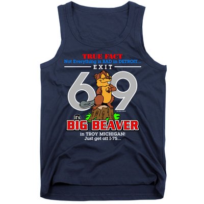 Detroit True Fact Big Beaver Exit 69 Tank Top