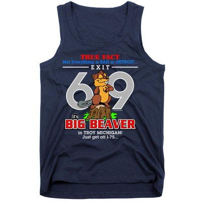 Detroit True Fact Big Beaver Exit 69 Tank Top