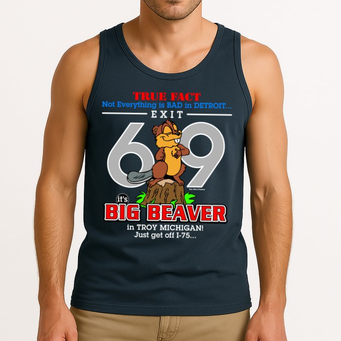 Detroit True Fact Big Beaver Exit 69 Tank Top