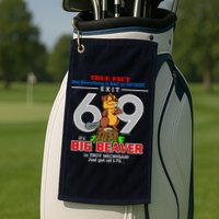 Detroit True Fact Big Beaver Exit 69 Golf Towel