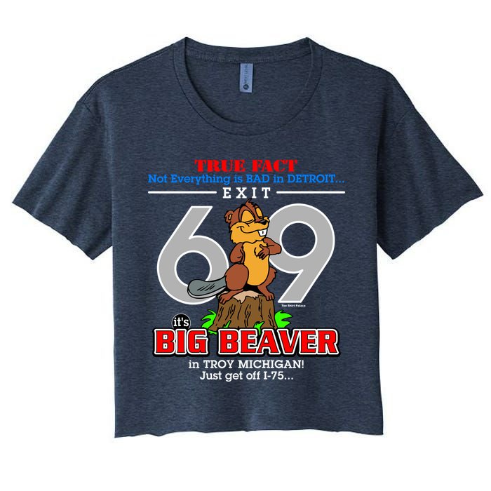 Detroit True Fact Big Beaver Exit 69 Crop Top