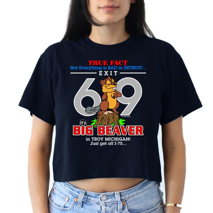 Detroit True Fact Big Beaver Exit 69 Crop Top
