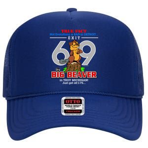 Detroit True Fact Big Beaver Exit 69 High Crown Mesh Back Trucker Hat