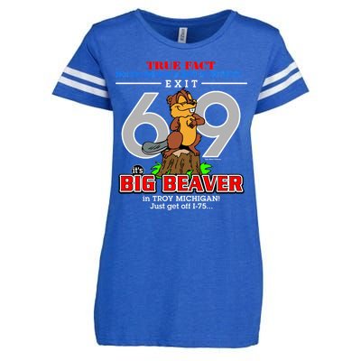 Detroit True Fact Big Beaver Exit 69 Enza Ladies Jersey Football T-Shirt