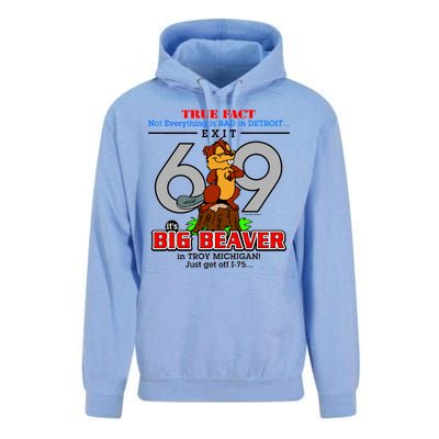 Detroit True Fact Big Beaver Exit 69 Unisex Surf Hoodie