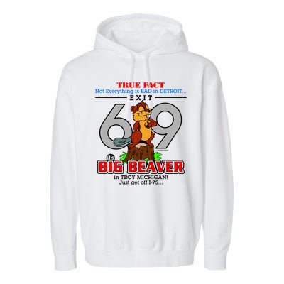 Detroit True Fact Big Beaver Exit 69 Garment-Dyed Fleece Hoodie