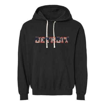 Detroit USA FLAG Grunge Garment-Dyed Fleece Hoodie