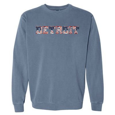 Detroit USA FLAG Grunge Garment-Dyed Sweatshirt