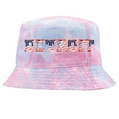 Detroit USA FLAG Grunge Tie-Dyed Bucket Hat