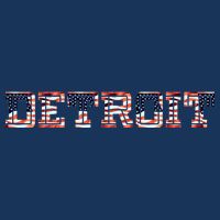 Detroit USA FLAG Grunge 7 Panel Mesh Trucker Snapback Hat