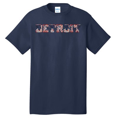 Detroit USA FLAG Grunge Tall T-Shirt