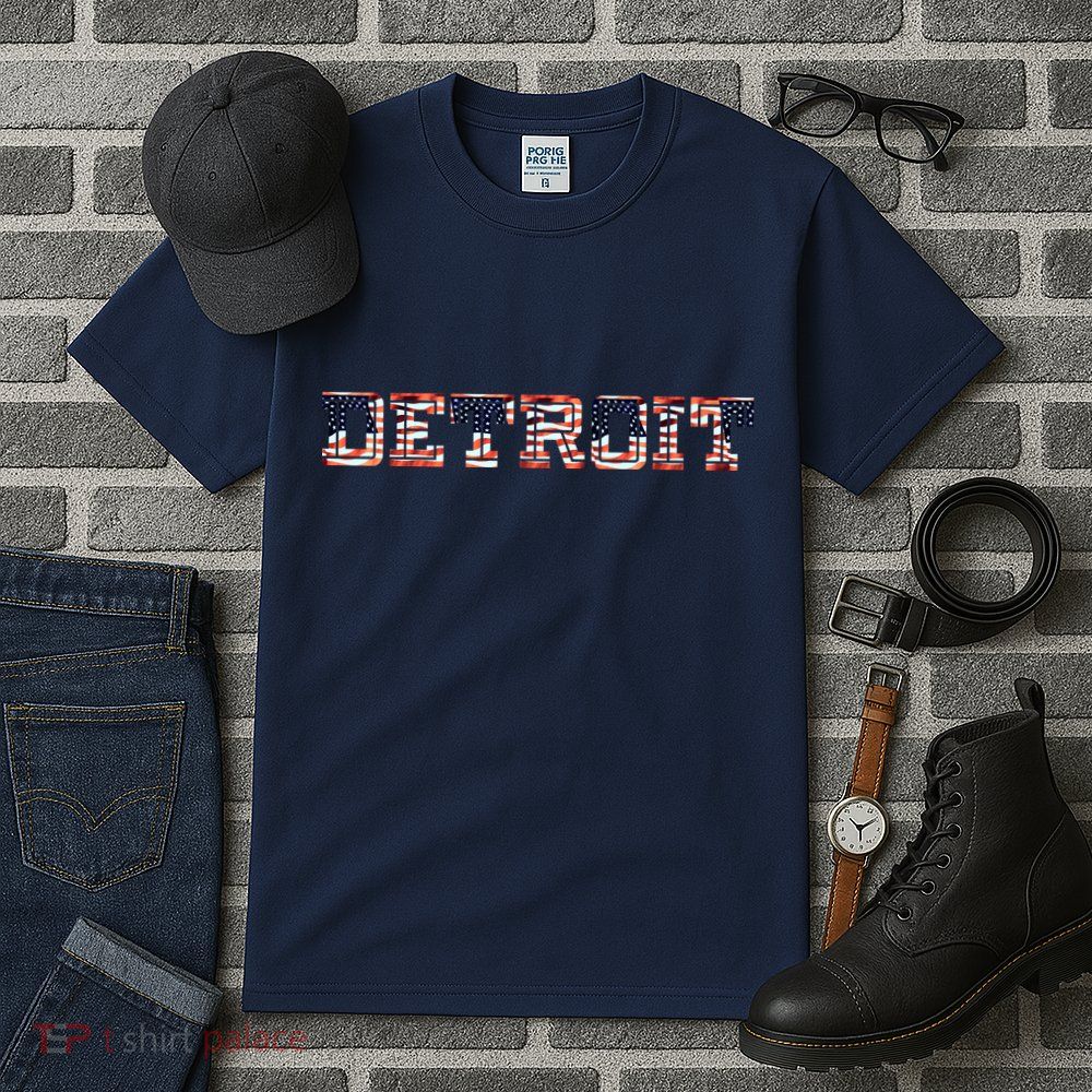 Detroit USA FLAG Grunge Tall T-Shirt