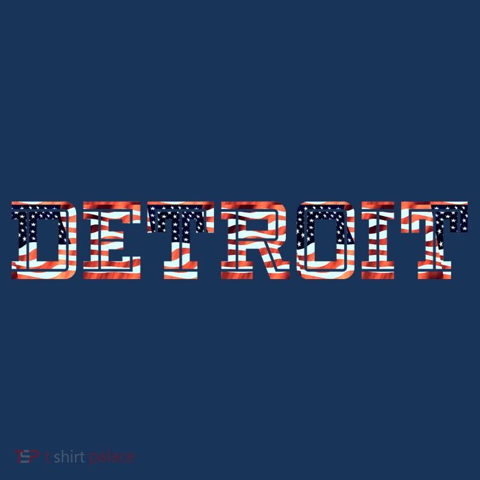 Detroit USA FLAG Grunge 7-Panel Snapback Hat