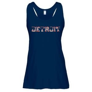 Detroit USA FLAG Grunge Ladies Essential Flowy Tank