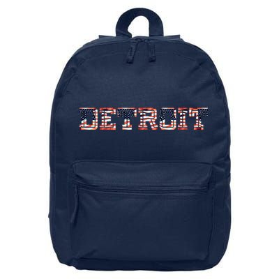Detroit USA FLAG Grunge 16 in Basic Backpack