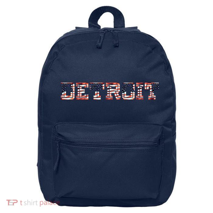 Detroit USA FLAG Grunge 16 in Basic Backpack