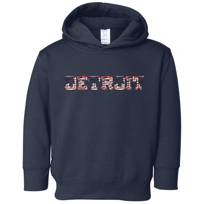 Detroit USA FLAG Grunge Toddler Hoodie