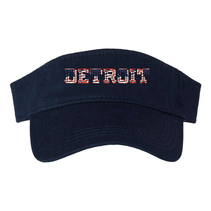 Detroit USA FLAG Grunge Valucap Bio-Washed Visor