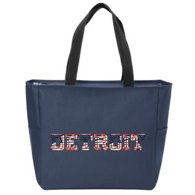 Detroit USA FLAG Grunge Zip Tote Bag