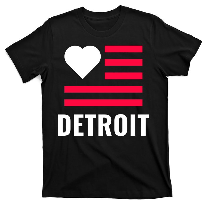 Detroit USA Flag Love T-Shirt