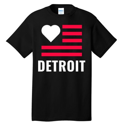 Detroit USA Flag Love Tall T-Shirt