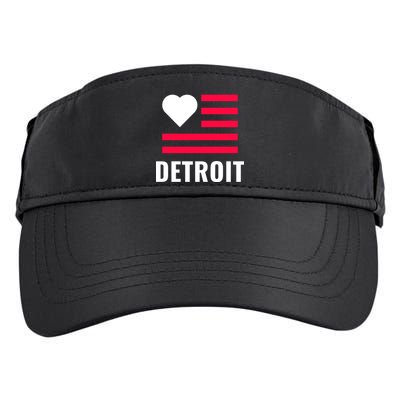 Detroit USA Flag Love Adult Drive Performance Visor