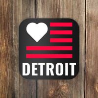 Detroit USA Flag Love Coaster